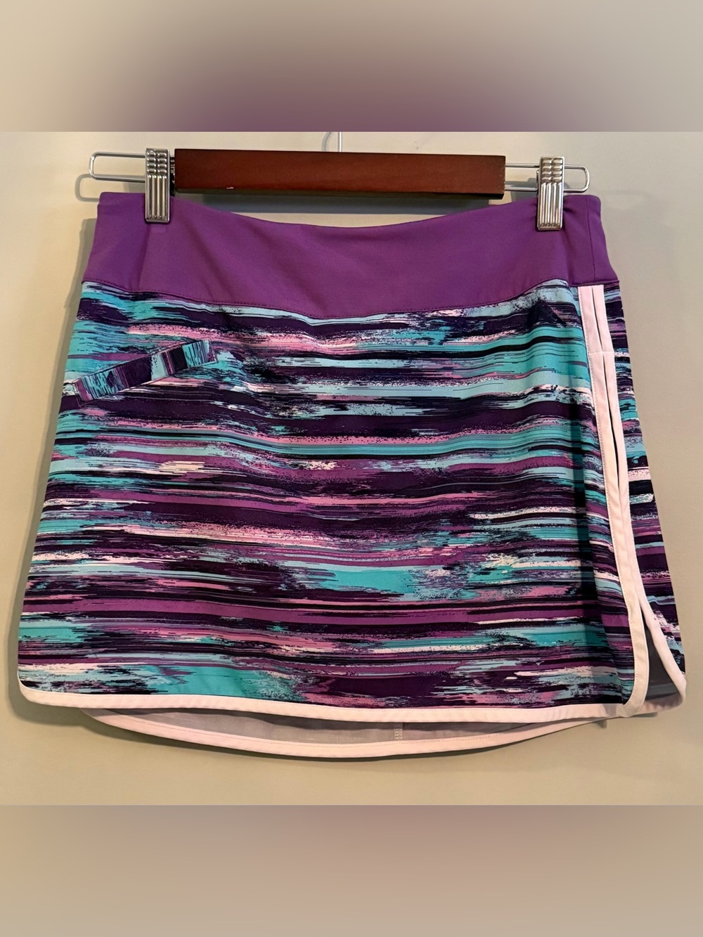 Athleta Purple Performance Purple Black & Teal Skort Size S